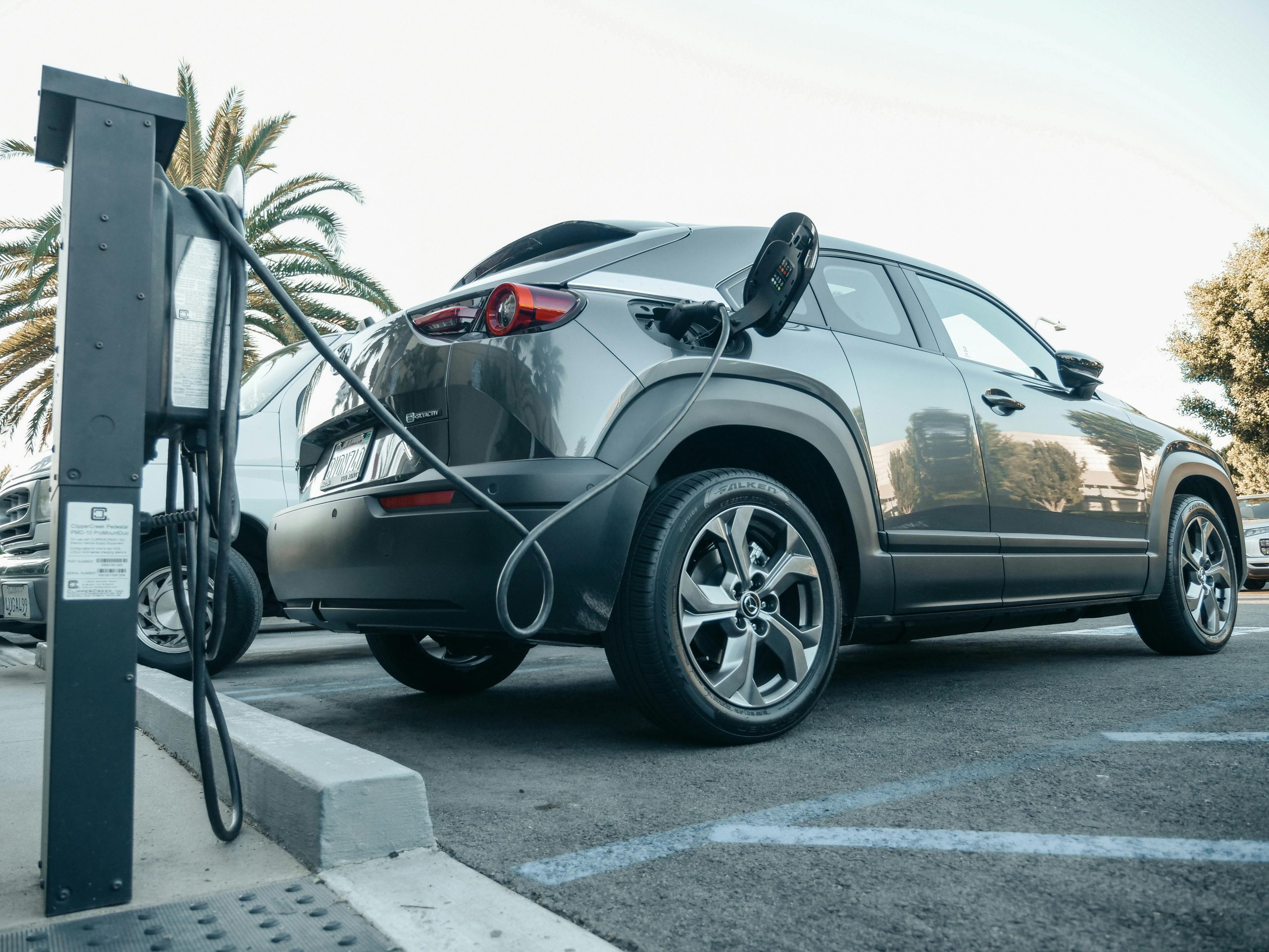Commercial EV charger installation expanding electric vehicle infrastructure