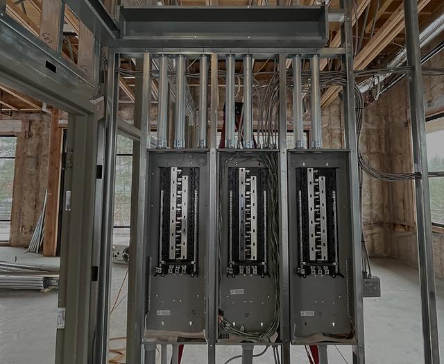 Commercial construction electrical switchboard supporting modern building projects